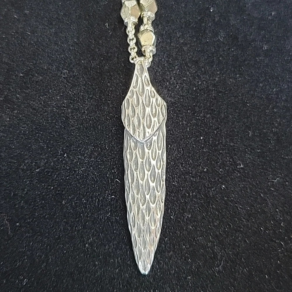 John Hardy Naga Silver Pendant & Pyrite Necklace - Picture 7 of 12